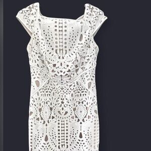 ANTONIO MELANI White Lace Midi Dress